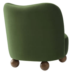 Monroe Moss Green/Walnut Performance Velvet Accent Chair - Ornate Home