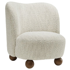 Monroe Pearl/Walnut Boucle Fabric Accent Chair - Ornate Home