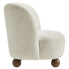 Monroe Pearl/Walnut Boucle Fabric Accent Chair - Ornate Home