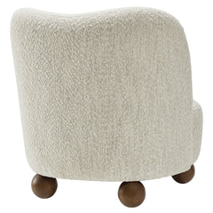 Monroe Pearl/Walnut Boucle Fabric Accent Chair - Ornate Home