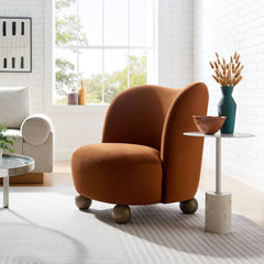 Monroe Rust/Walnut Performance Velvet Accent Chair - Ornate Home