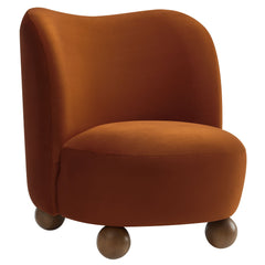 Monroe Rust/Walnut Performance Velvet Accent Chair - Ornate Home