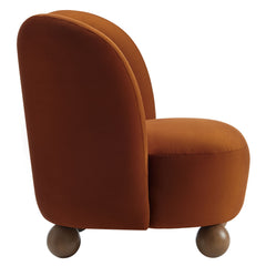 Monroe Rust/Walnut Performance Velvet Accent Chair - Ornate Home