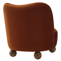 Monroe Rust/Walnut Performance Velvet Accent Chair - Ornate Home