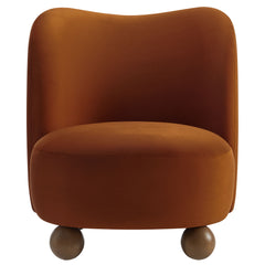 Monroe Rust/Walnut Performance Velvet Accent Chair - Ornate Home