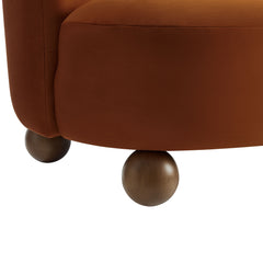 Monroe Rust/Walnut Performance Velvet Accent Chair - Ornate Home