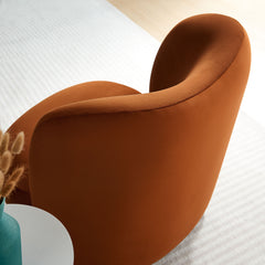 Monroe Rust/Walnut Performance Velvet Accent Chair - Ornate Home