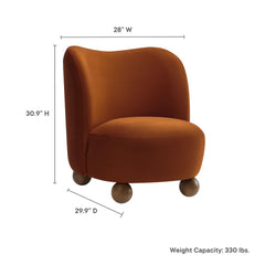 Monroe Rust/Walnut Performance Velvet Accent Chair - Ornate Home