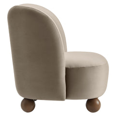 Monroe Taupe/Walnut Performance Velvet Accent Chair - Ornate Home