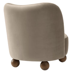 Monroe Taupe/Walnut Performance Velvet Accent Chair - Ornate Home