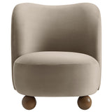 Monroe Taupe/Walnut Performance Velvet Accent Chair - Ornate Home