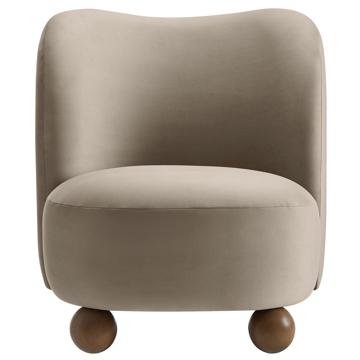 Monroe Taupe/Walnut Performance Velvet Accent Chair - Ornate Home