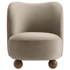 Monroe Taupe/Walnut Performance Velvet Accent Chair - Ornate Home