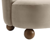 Monroe Taupe/Walnut Performance Velvet Accent Chair - Ornate Home