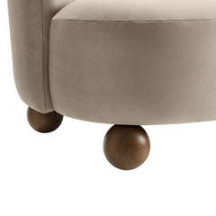 Monroe Taupe/Walnut Performance Velvet Accent Chair - Ornate Home