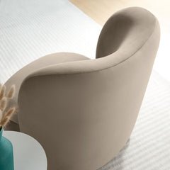Monroe Taupe/Walnut Performance Velvet Accent Chair - Ornate Home