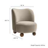 Monroe Taupe/Walnut Performance Velvet Accent Chair - Ornate Home