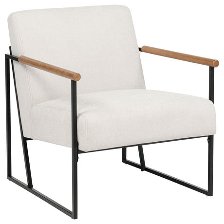 Monsen Ivory Fabric Upholstered Metal Frame Accent Chair - Ornate Home