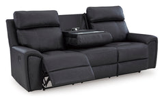 Montacute Black Reclining Sofa w/Drop Down Table - Ornate Home