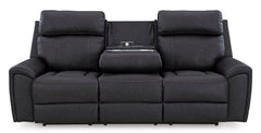 Montacute Black Reclining Sofa w/Drop Down Table - Ornate Home