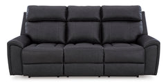 Montacute Black Reclining Sofa w/Drop Down Table - Ornate Home