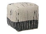 Montague Ivory/Grey Pouf - Ornate Home