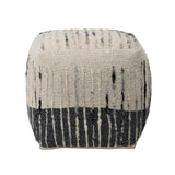 Montague Ivory/Grey Pouf - Ornate Home
