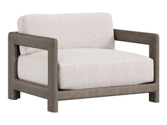 Montaigne Weathered Teak/Cream Outdoor Chair 1/2 - Ornate Home