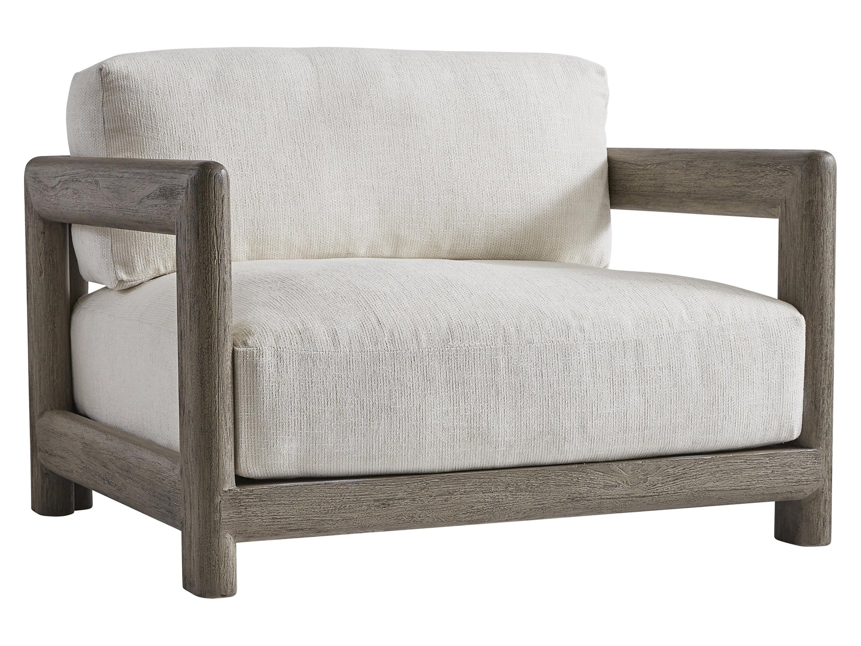 Montaigne Weathered Teak/White/Cream Outdoor Chair 1/2 - Ornate Home