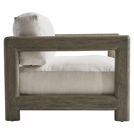 Montaigne Weathered Teak/White/Cream Outdoor Chair 1/2 - Ornate Home