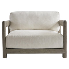 Montaigne Weathered Teak/White/Cream Outdoor Chair 1/2 - Ornate Home