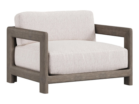 Montaigne Weathered Teak/White/Cream Outdoor Chair 1/2 - Ornate Home