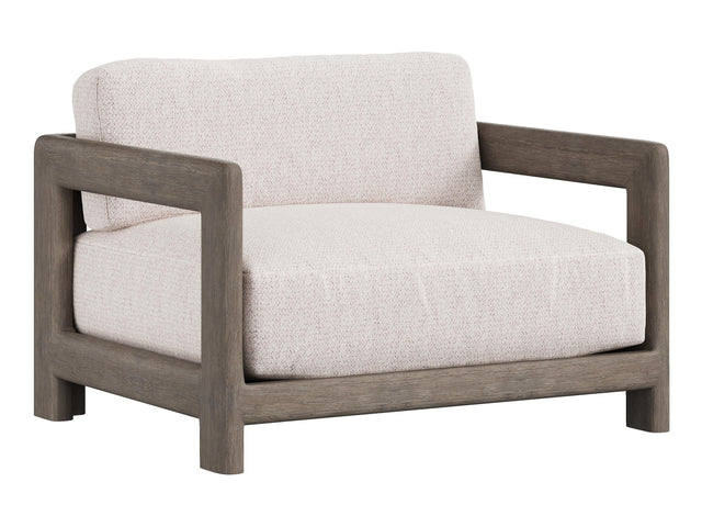 Montaigne Weathered Teak/White/Cream Outdoor Chair 1/2 - Ornate Home