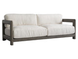 Montaigne Weathered Teak/White/Cream Outdoor Sofa - Ornate Home