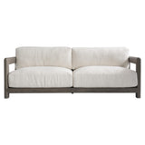 Montaigne Weathered Teak/White/Cream Outdoor Sofa - Ornate Home