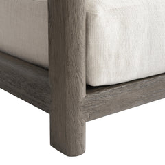 Montaigne Weathered Teak/White/Cream Outdoor Sofa - Ornate Home