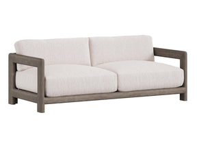 Montaigne Weathered Teak/White/Cream Outdoor Sofa - Ornate Home