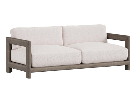 Montaigne Weathered Teak/White/Cream Outdoor Sofa - Ornate Home