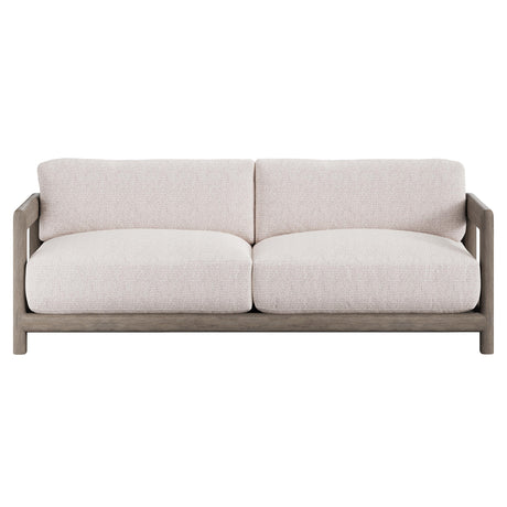 Montaigne Weathered Teak/White/Cream Outdoor Sofa - Ornate Home