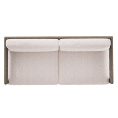 Montaigne Weathered Teak/White/Cream Outdoor Sofa - Ornate Home