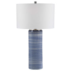 Montauk Blue/White Striped Table Lamp - Ornate Home