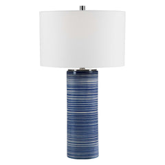 Montauk Blue/White Striped Table Lamp - Ornate Home