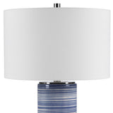 Montauk Blue/White Striped Table Lamp - Ornate Home