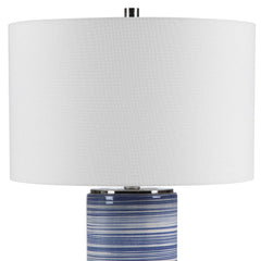 Montauk Blue/White Striped Table Lamp - Ornate Home