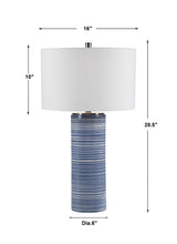 Montauk Blue/White Striped Table Lamp - Ornate Home