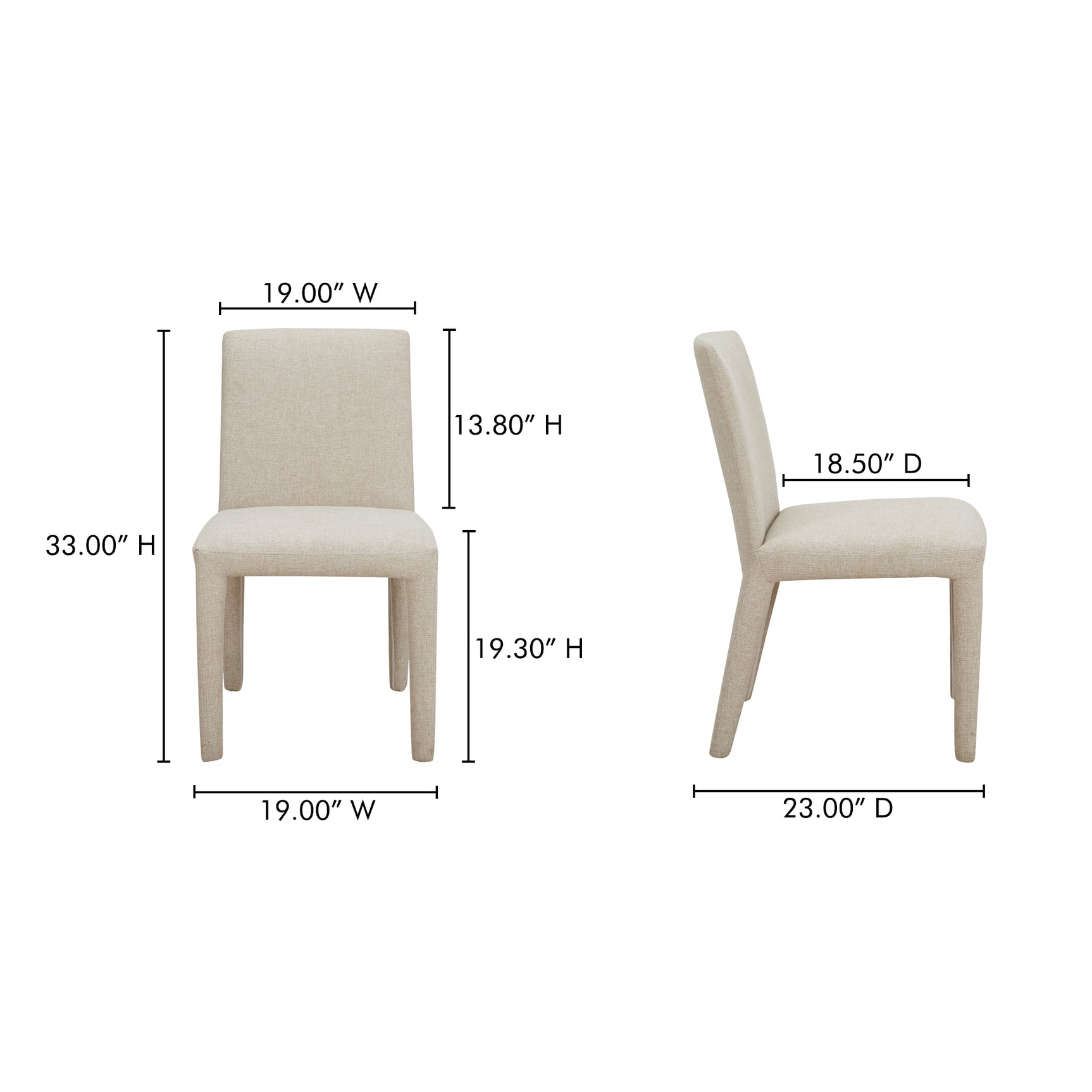 Monte Dining Chair Beige (Set of 2) - Ornate Home
