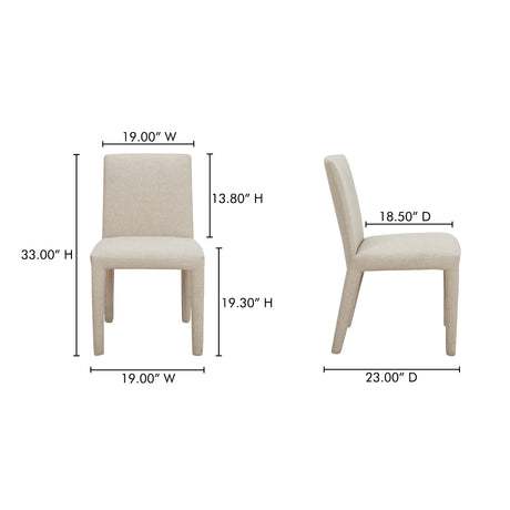 Monte Dining Chair Beige (Set of 2) - Ornate Home