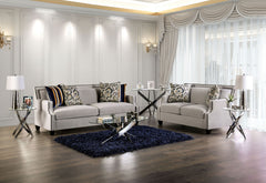 Montecelio Light Gray/Navy Loveseat - Ornate Home