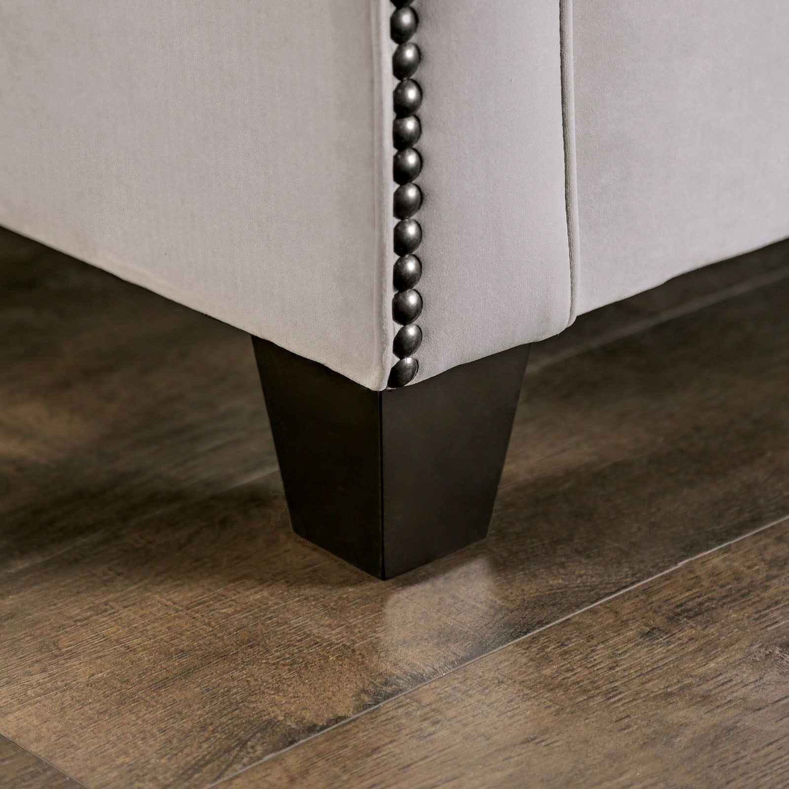 Montecelio Light Gray/Navy Loveseat - Ornate Home