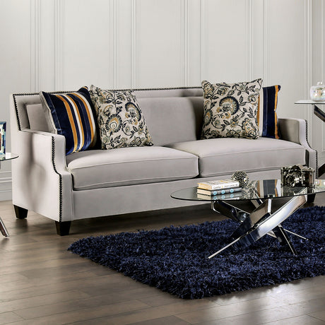 Montecelio Light Gray/Navy Sofa & Loveseat - Ornate Home